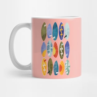 Surfboard on pink Mug